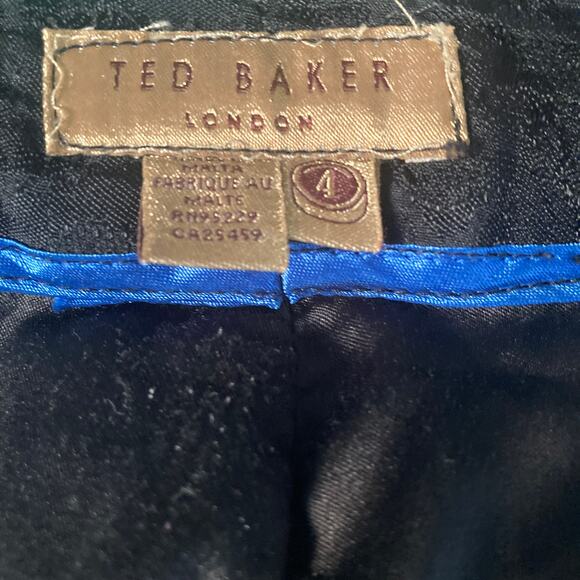 Ted Baker Capri Pants Womens Size 4 (8-10) Purple Black Floral - Picture 8 of 11